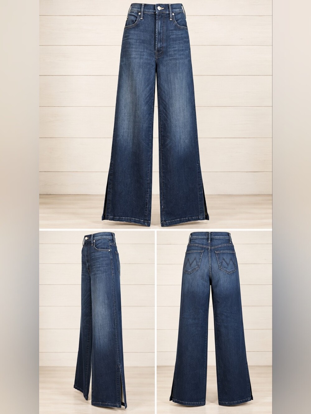 MOTHER Hustler Sidewinder High Rise Slit Hem Bootcut Jeans 27 Tongue & Chic NWT